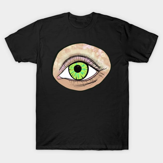 Green Eye Sticker T-Shirt by Jeraluna